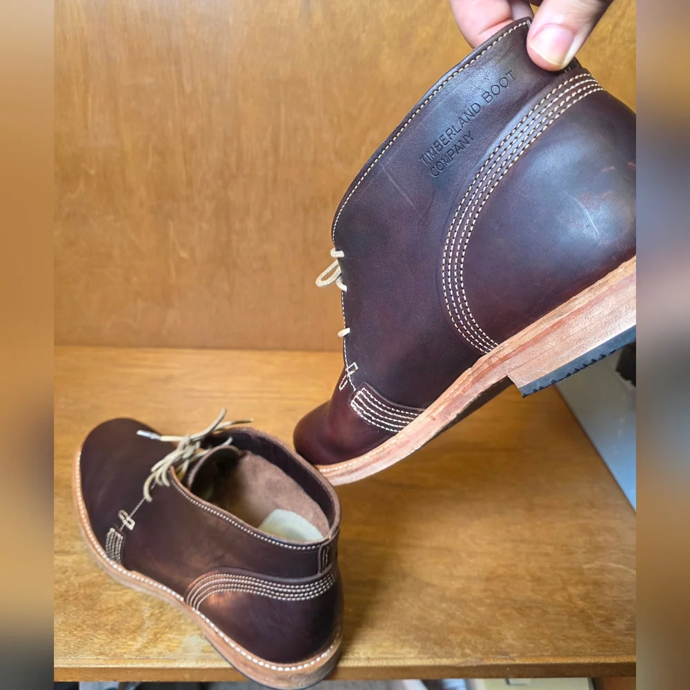 RARE TIMBERLAND BOOT COMPANY HORWEEN LEATHER MADE IN USA CHUKKA BOOTS - LIMITED
